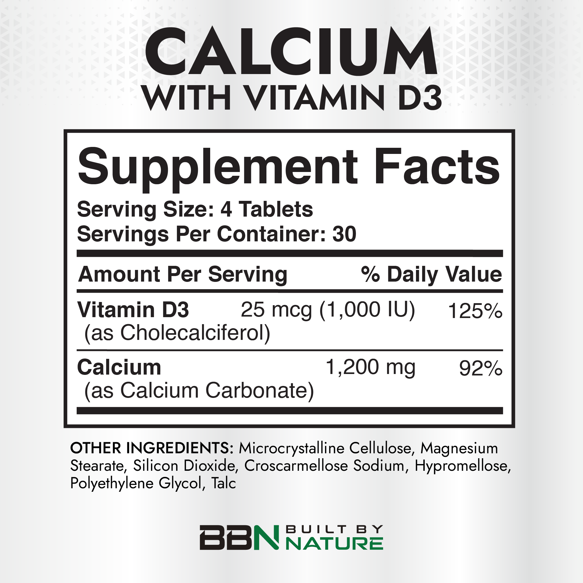 Private Label Calcium with Vitamin D3