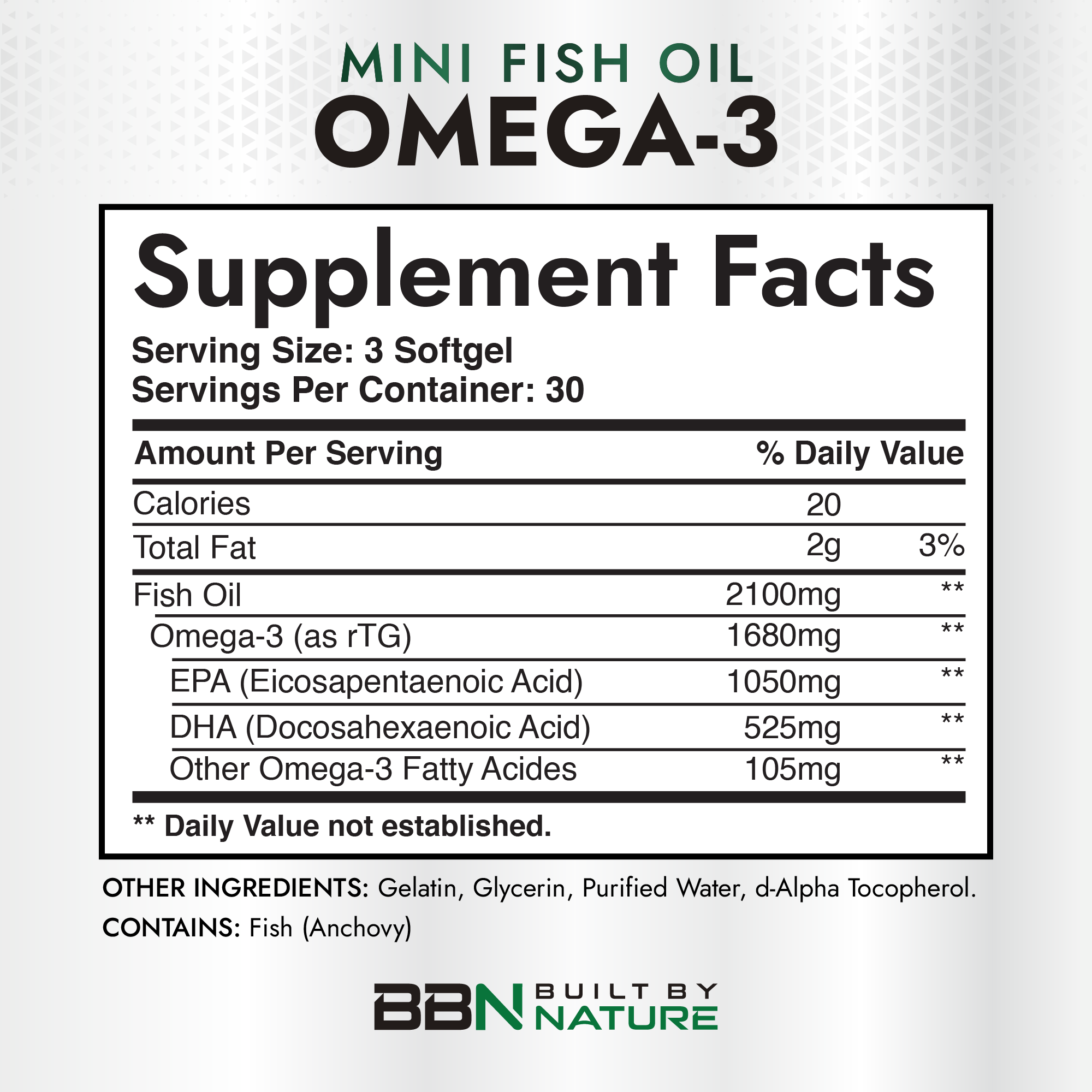 Private Label Omega 3 Mini Fish Oil