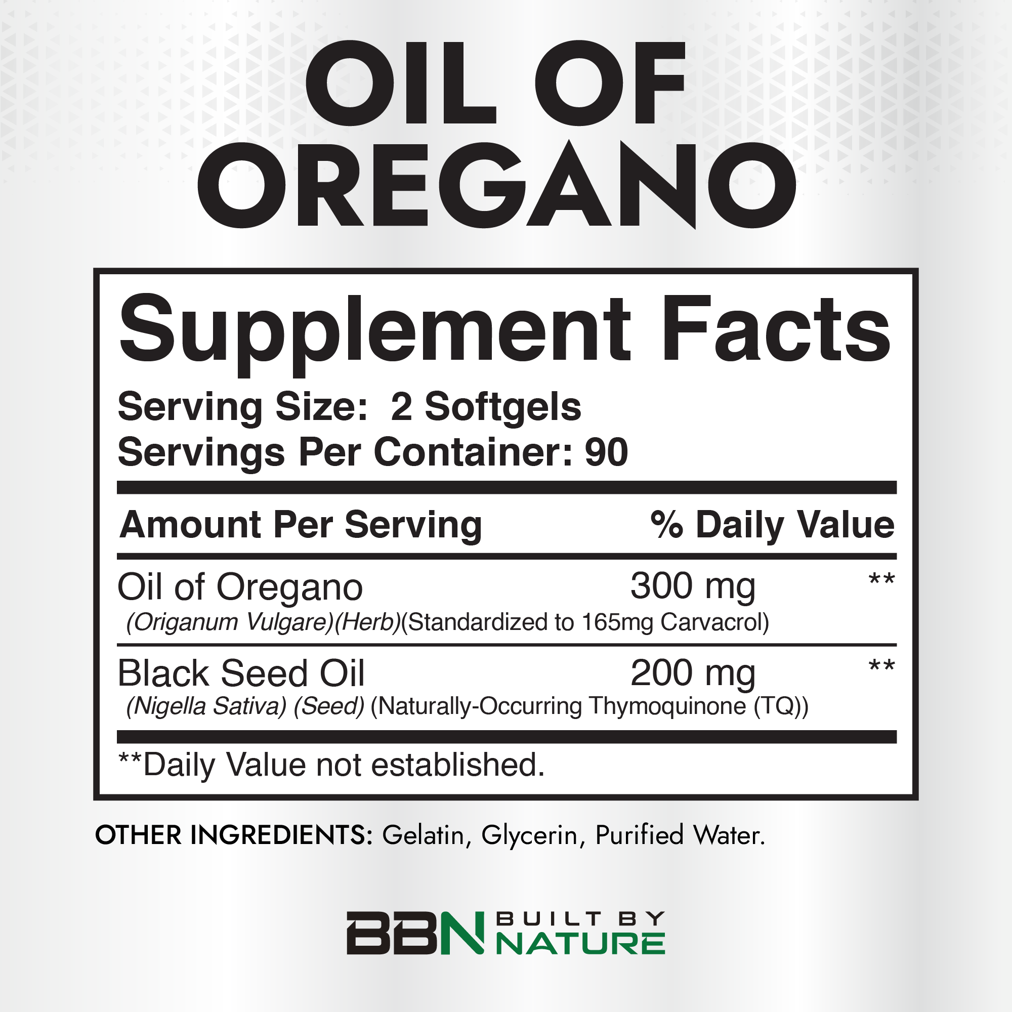 Private Label Oil of Oregano with Black Seed Oil