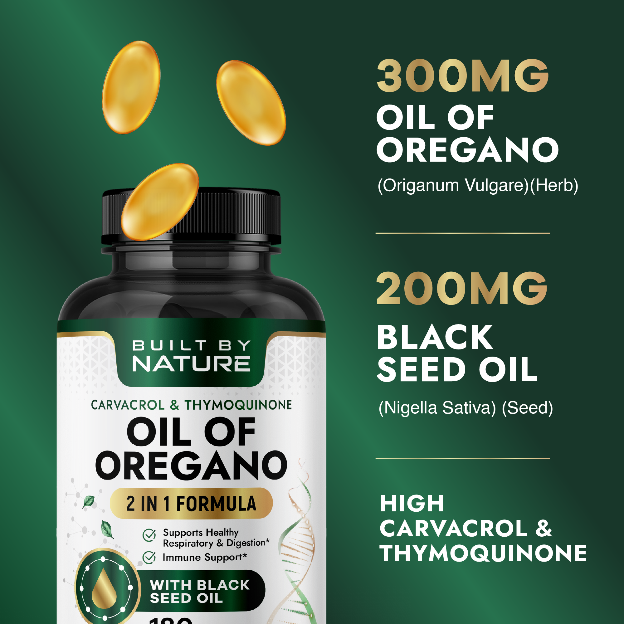 Private Label Oil of Oregano with Black Seed Oil