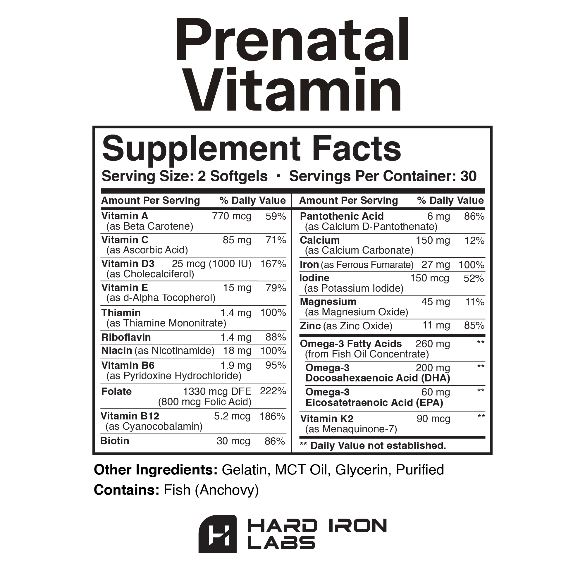 Private Label Prenatal Vitamin