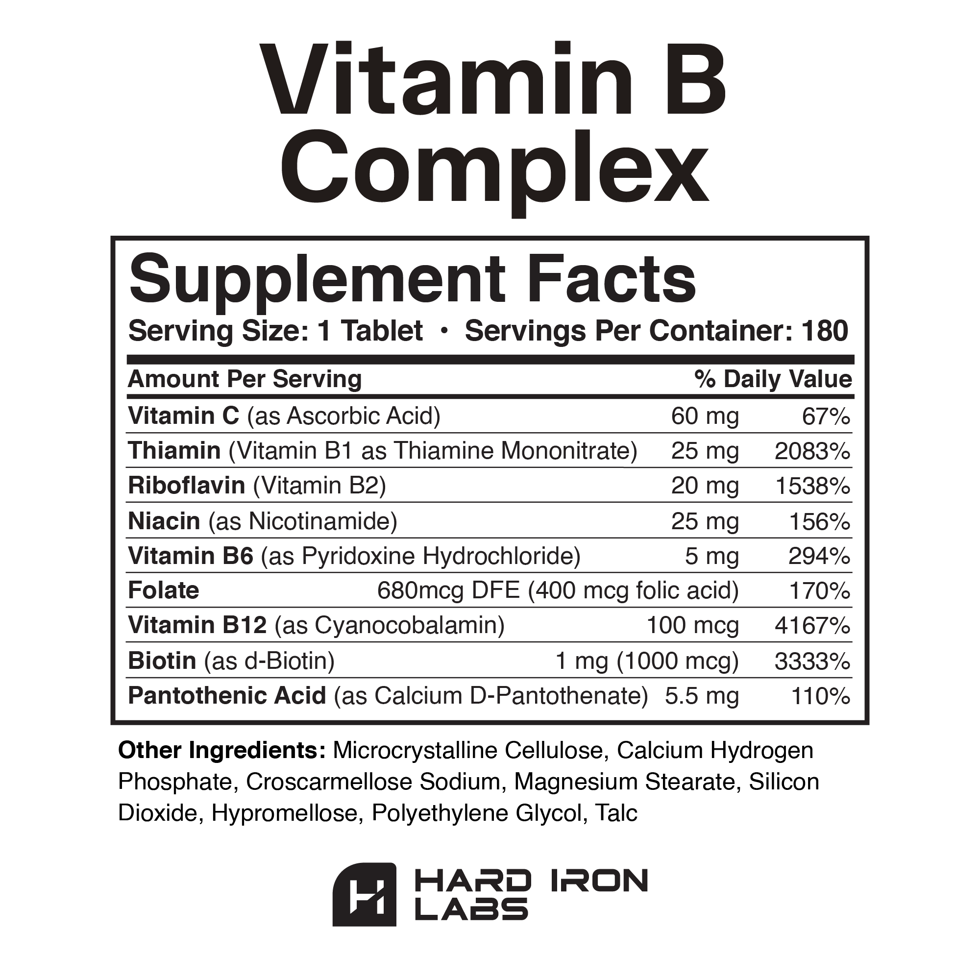 Private Label Vitamin B Complex