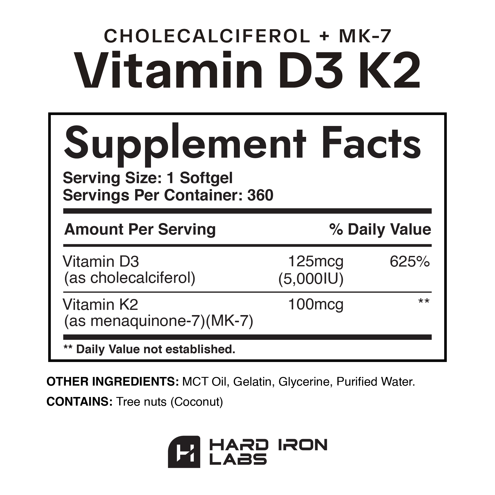 Private Label Vitamin D3 K2